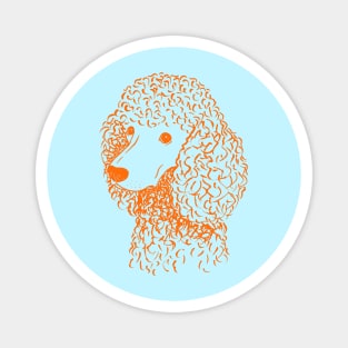 Poodle (Light Blue and Orange) Magnet